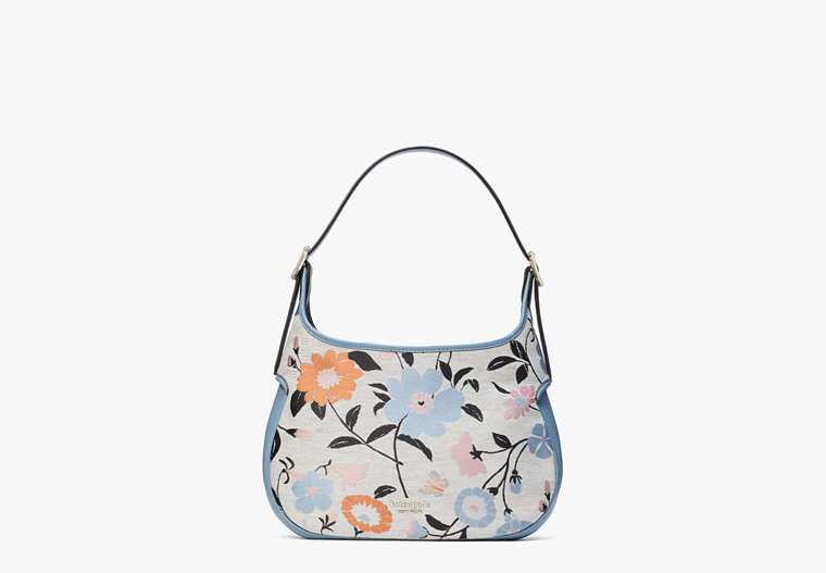 Penny Floral Jacquard Small Hobo Bag, Bone Multi, Product image number 0