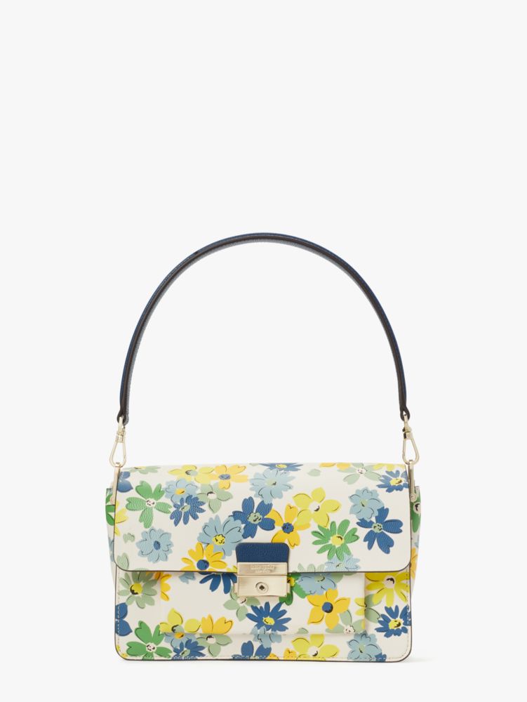 케이트 스페이드 Kate Spade Voyage Floral Medley Medium Shoulder Bag,PARCHMENT MULTI
