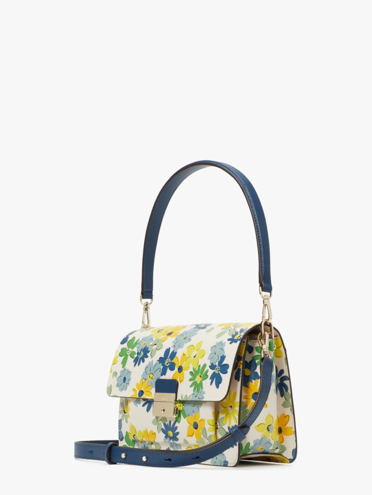 Voyage Floral Medley Medium Shoulder Bag, Parchment Multi, Product