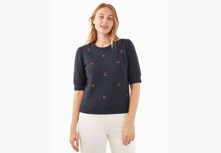 Embroidered Cherry Pullover, Blazer Blue, Product image number 0