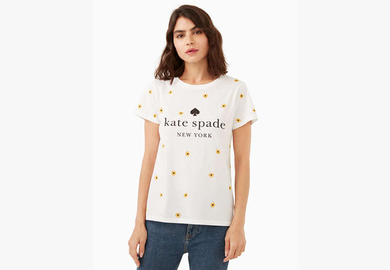 Kate Spade,daisy logo tee,Fresh White