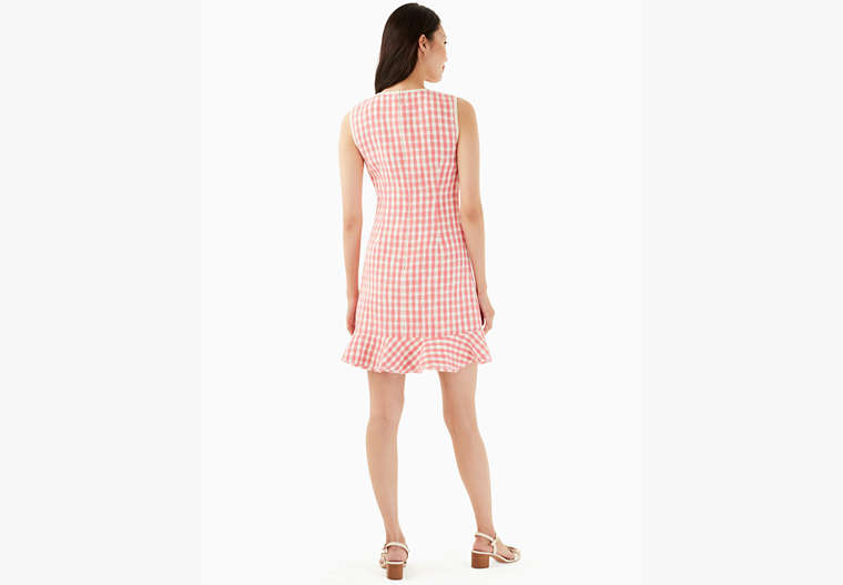 Gingham Tweed Dress, Peach Nectar, Product