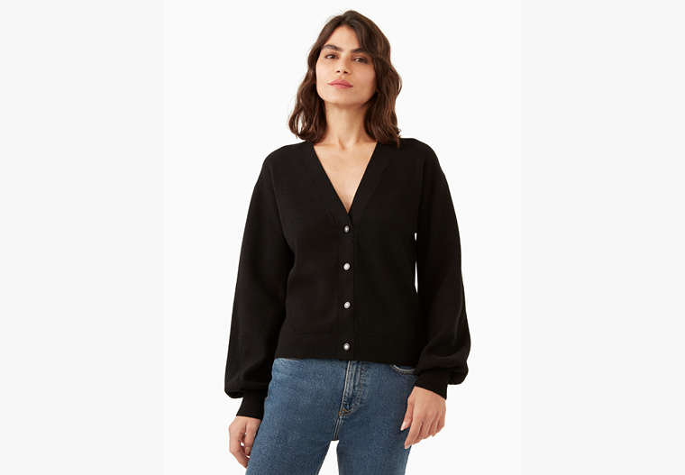 Spade Button Cardigan, Black, Product image number 0
