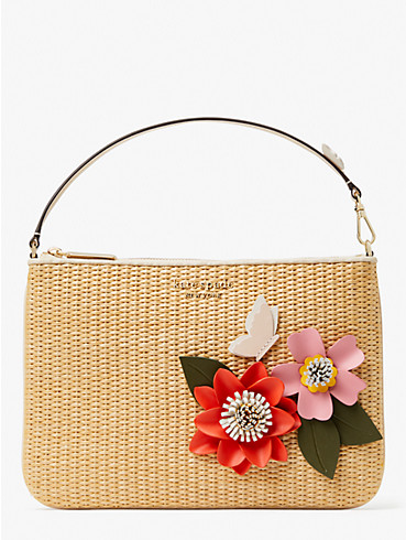 petal straw flower pouch wristlet, , rr_productgrid