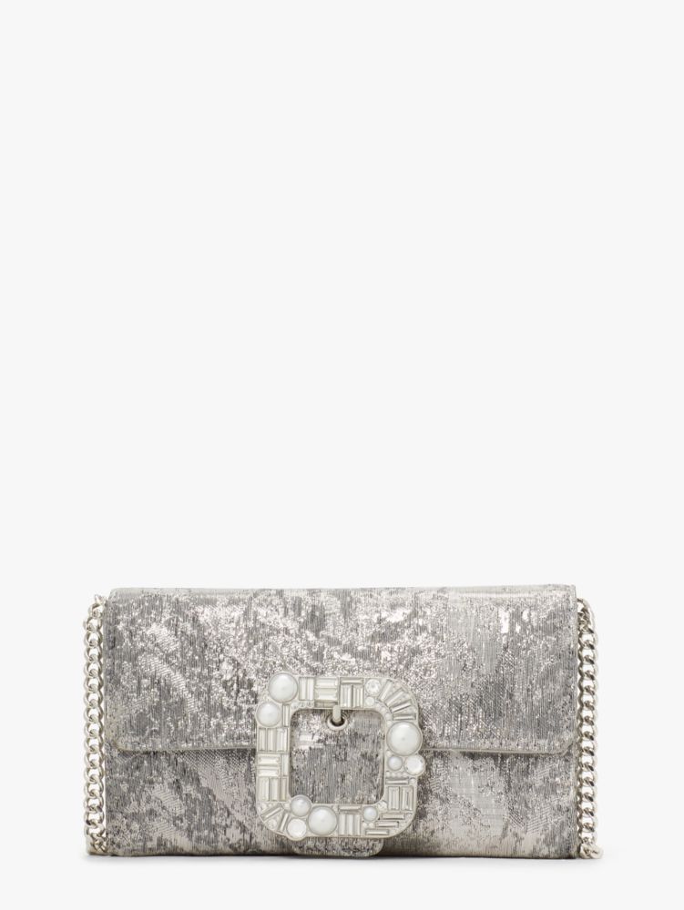 Bridal Buckle Lurex Crossbody, Pale Gold Multi, ProductTile