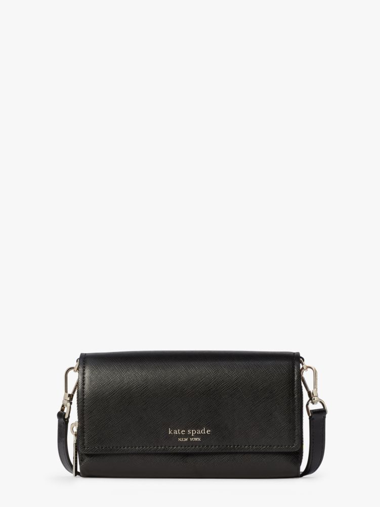 Spencer East West Phone Crossbody, Black / Glitter, Product