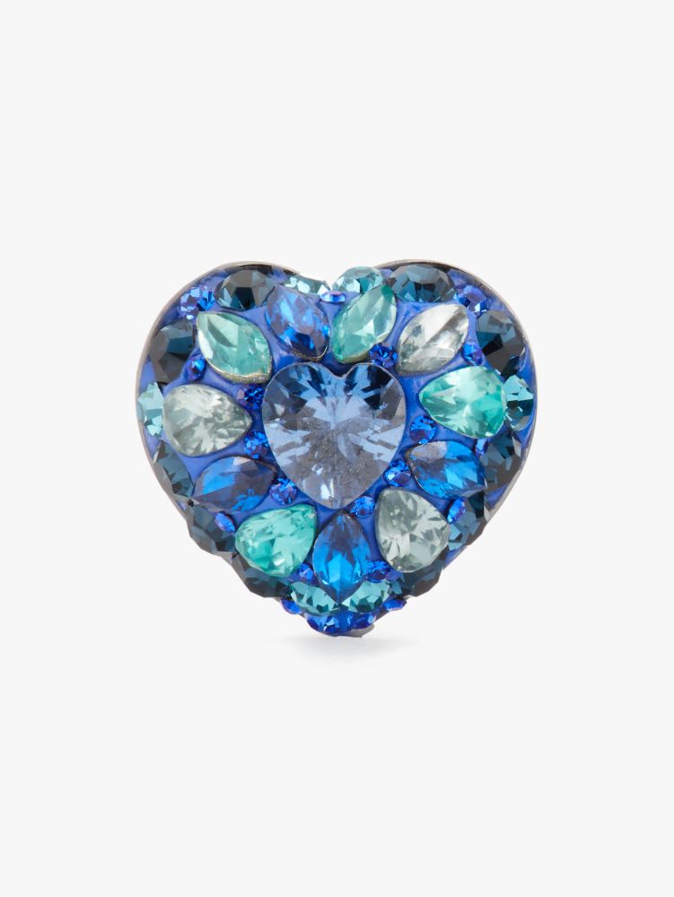 Something Sparkly Heart Clay Pavé Studs, Blue Multi, Product