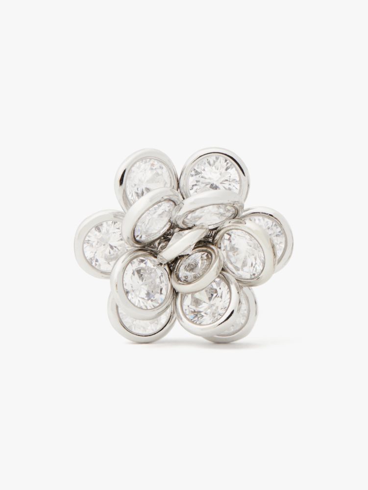 Jeweled Rosette Studs, Clear, Product