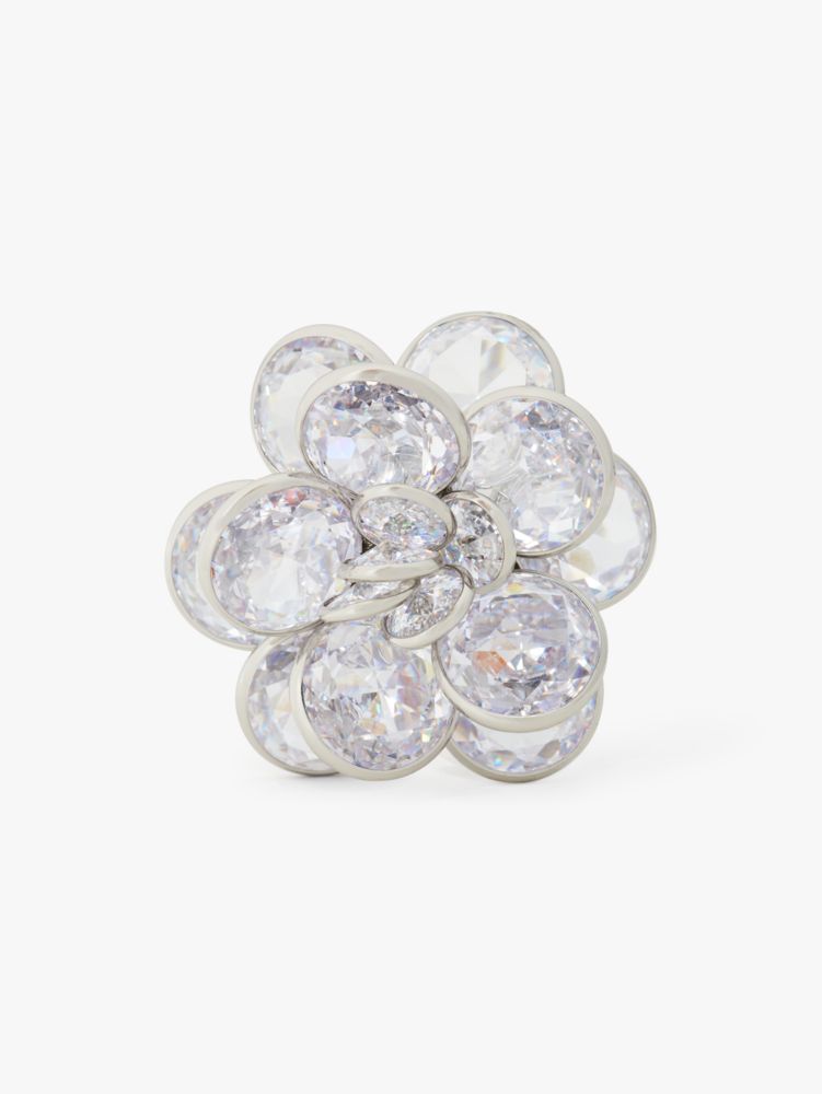 Jeweled Rosette Ring, Clear, Product