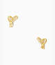Kate Spade,all tied up pave studs,Clear/Gold