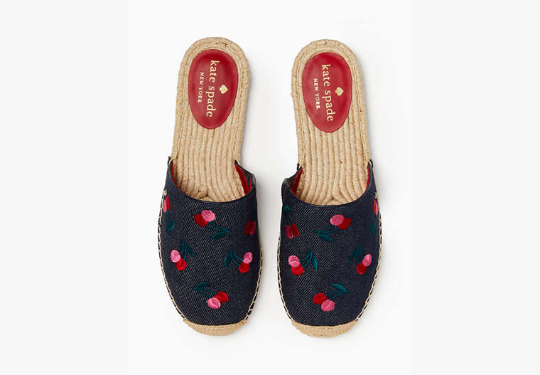 Rosie 2 Cherry Flat Mules, Blue/Candied Cherry, Product