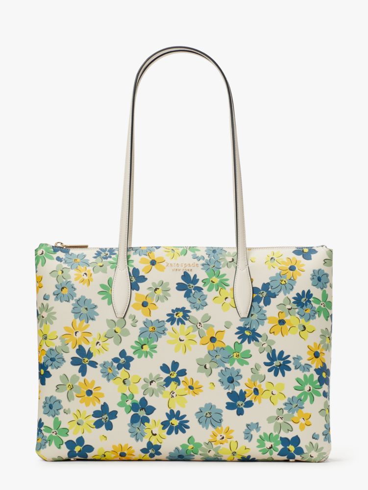 All Day Floral Medley Large Zip-top Tote, Parchment Multi, ProductTile