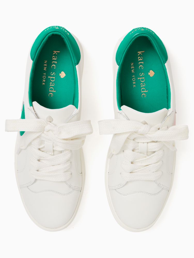 Kate Spade,fez sneakers,sneakers,Optic White/Winter Green