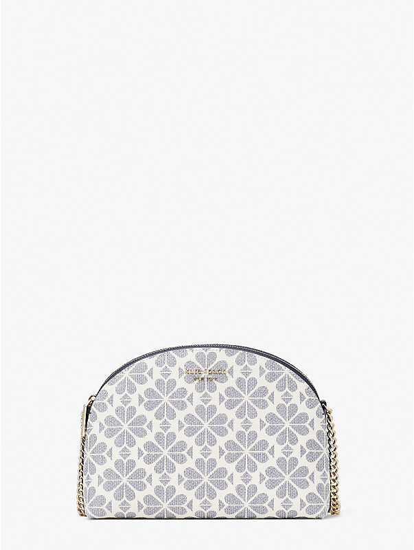 spade flower coated canvas double-zip dome crossbody, , rr_large