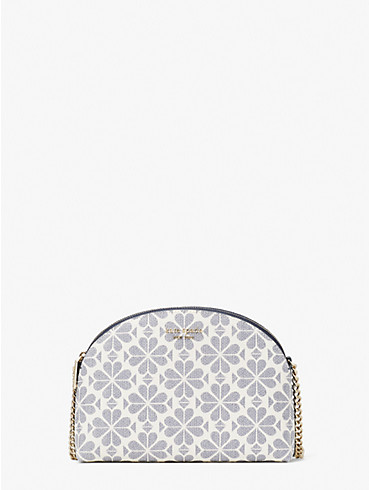 spade flower coated canvas double-zip dome crossbody, , rr_productgrid
