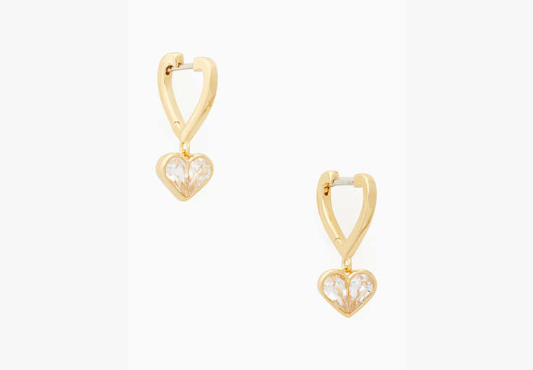 Rock Solid Stone Heart Huggies Earrings, , Product image number 0