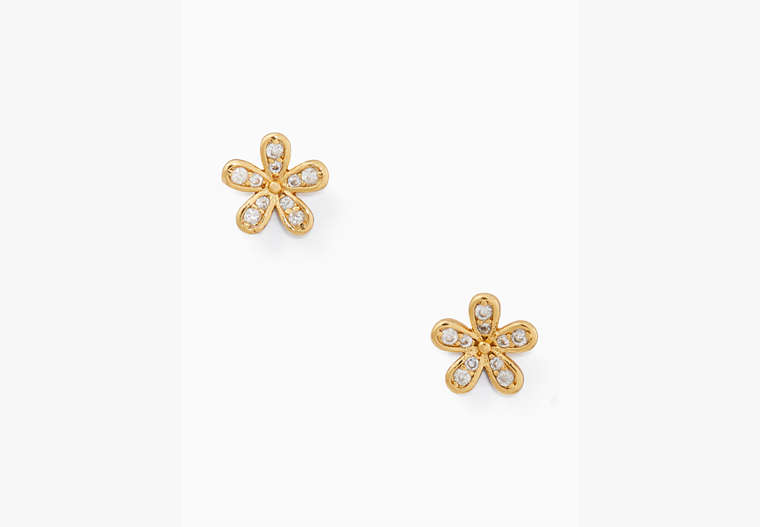Kate Spade,gleaming gardenia flower studs,Clear/Gold image number 0