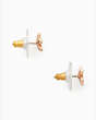 Gleaming Gardenia Flower Studs, Clear/Rose Gold, Product
