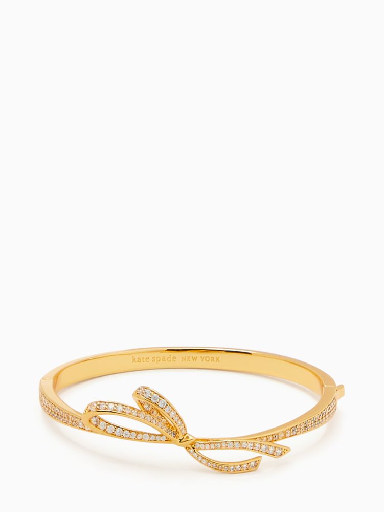 All Tied Up Pave Bangle, Clear/Gold, ProductTile