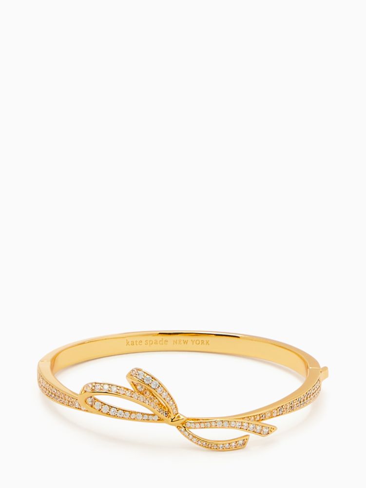 All Tied Up Pave Bangle, Clear/Gold, Product image number 0