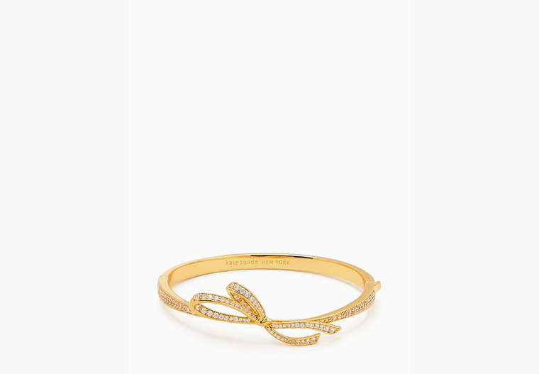 All Tied Up Pave Bangle, Clear/Gold, Product image number 0