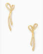 All Tied Up Pave Drop Earrings, Clear/Gold, Product