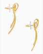 All Tied Up Pave Drop Earrings, Clear/Gold, Product
