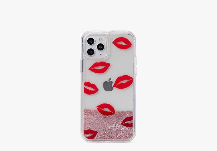 Lips Liquid Glitter iPhone 12/12 Pro Case, Pink Multi, Product image number 0