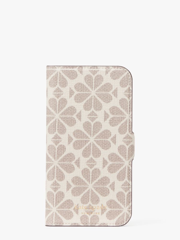 Spade Flower Coated Canvas I Phone 13 Pro Wrap Folio Case