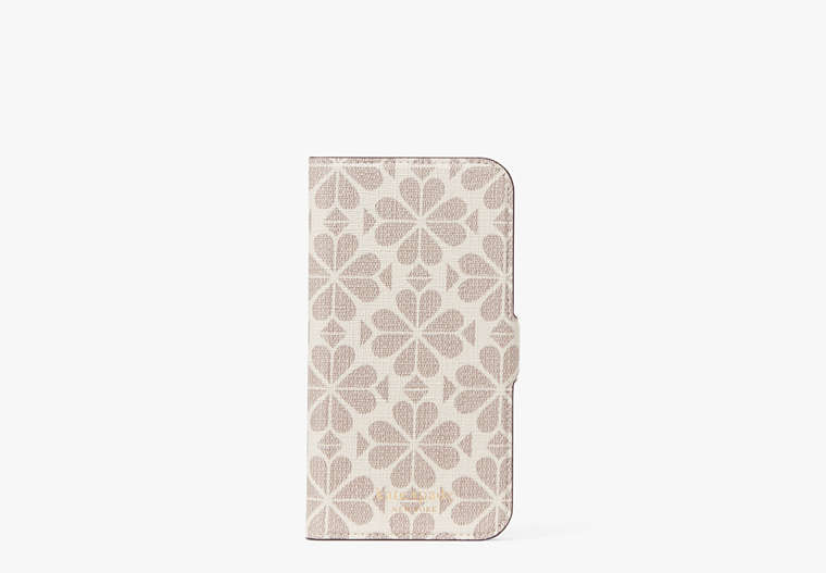 Spade Flower Coated Canvas iPhone 13 Pro Magnetic Wrap Folio Case, Parchment Multi, Product