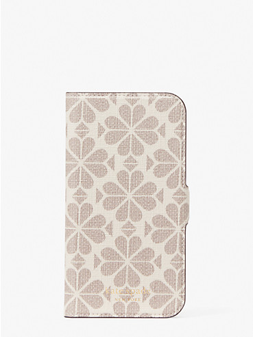 spade flower coated canvas iphone 13 pro magnetic wrap folio case, , rr_productgrid