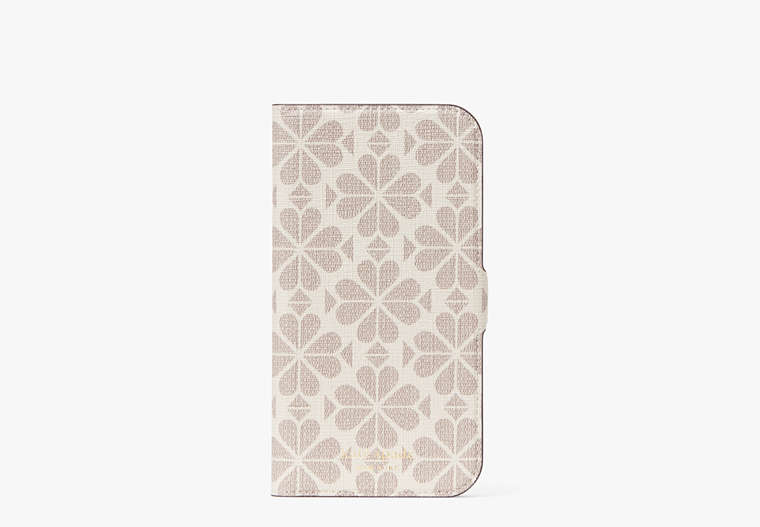 Spade Flower Coated Canvas iPhone 13 Pro Max Magnetic Wrap Folio Case, Parchment Multi, Product