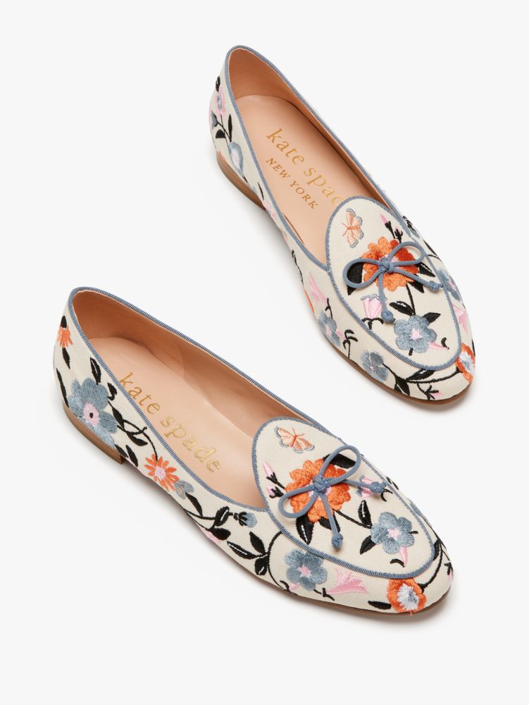 Devi Loafers, Floral Garden Bone, Product