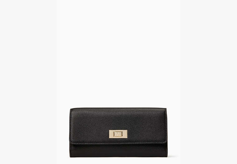 Lucia Large Slim Flap Wallet, Black, Product