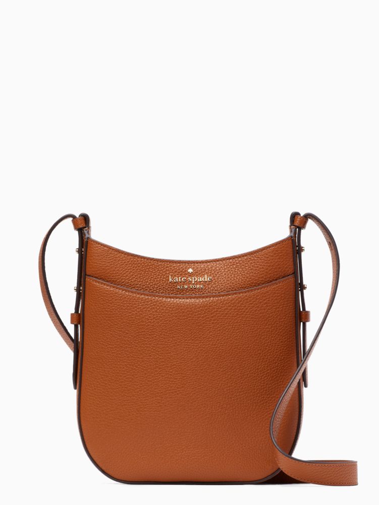 Women's warm gingerbread leila pebbled leather north south crossbody | Kate  Spade New York UK