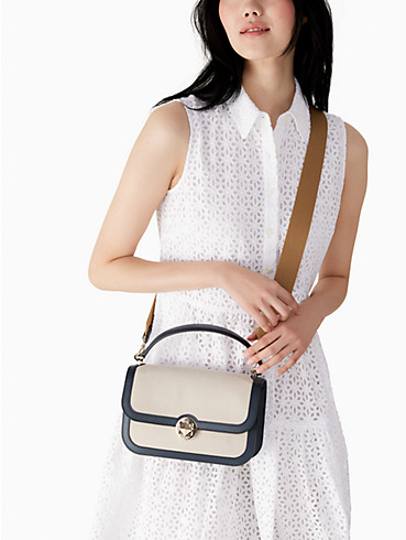 audrey smooth leather top handle flap crossbody, , rr_productgrid