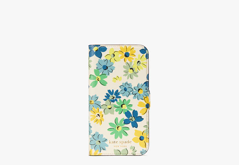 Spencer Floral Medley iPhone 13 Magnetic Wrap Folio Case, Parchment Multi, Product image number 0