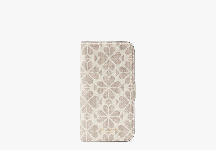 Spade Flower Coated Canvas iPhone 13 Magnetic Wrap Folio Case, Parchment Multi, Product