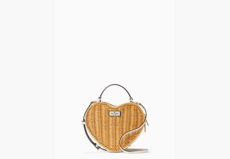 Kate Spade,love shack heart wicker crossbody,crossbody bags,Parchment image number 0