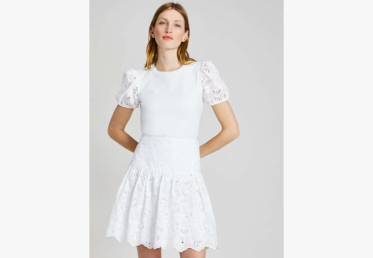 Butterfly Eyelet Skirt, Fresh White, Product image number 0