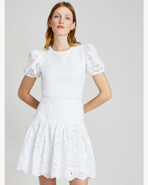 Kate Spade,Butterfly Eyelet Skirt,skirts,60%,Fresh White