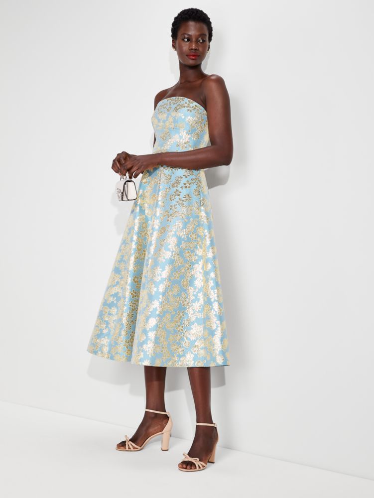 Women's tranquil blue floral medley brocade dress | Kate Spade New York UK