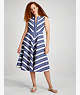 Stripe Double Cloth Midi Dress, Sailboat Blue, ProductTile