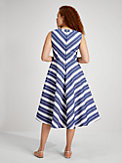 stripe double cloth midi dress, , s7productThumbnail