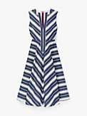 stripe double cloth midi dress, , s7productThumbnail