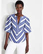Stripe Double Cloth Top, Sailboat Blue, Product