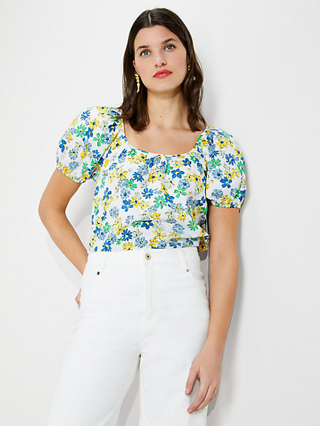 floral medley puff-sleeve top