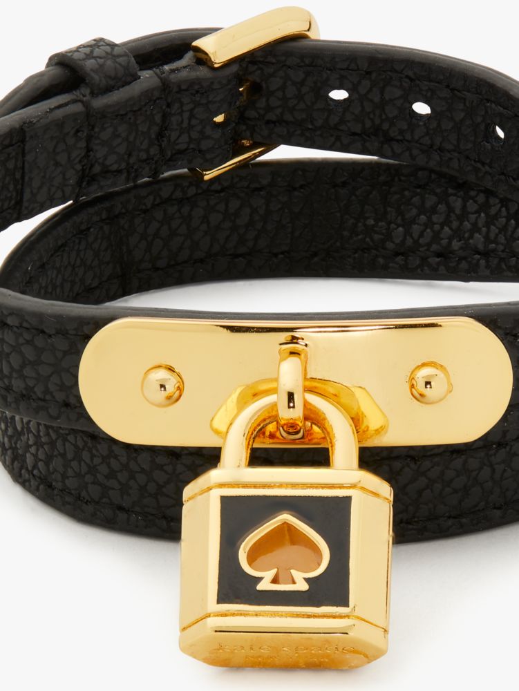 Lock And Spade Leather Wrap Bracelet | Kate Spade New York