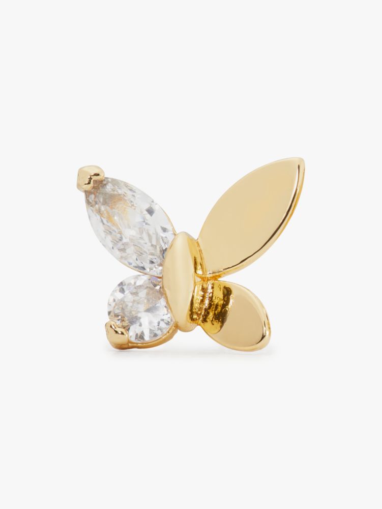 Social Butterfly Studs, Clear/Gold, Product