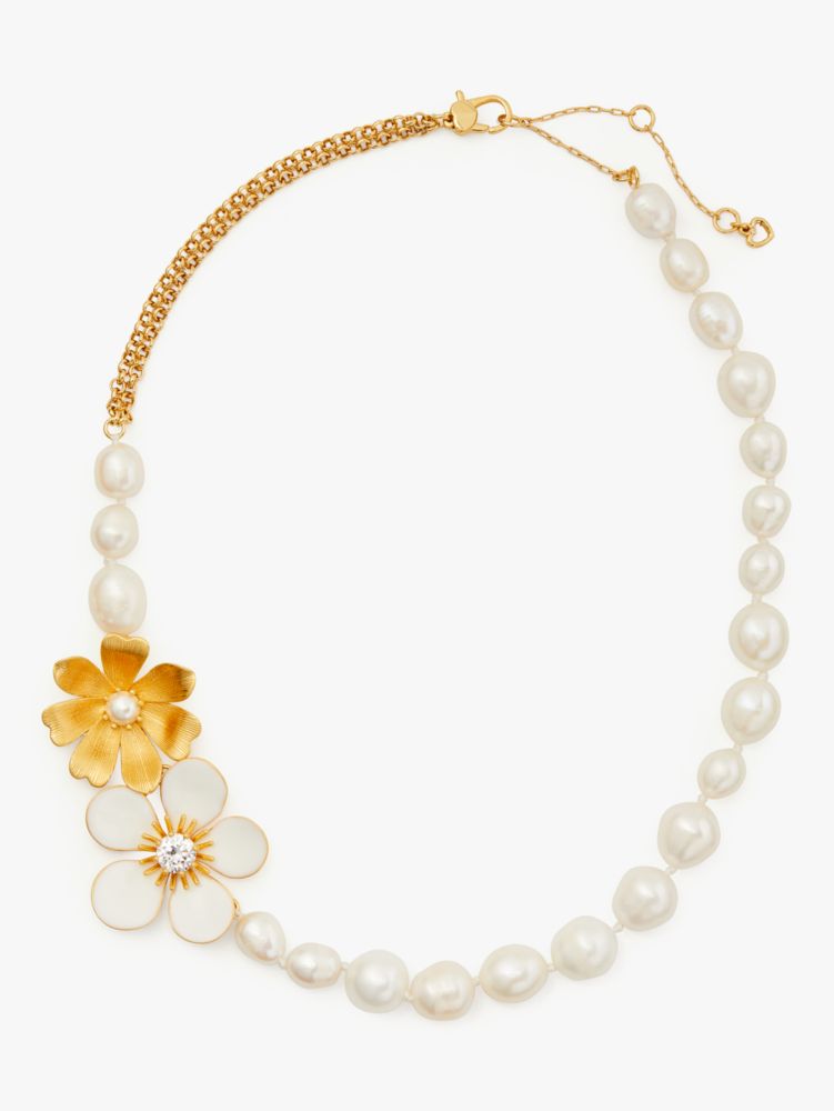 Garden Party Statement Necklace, White Multi, Product